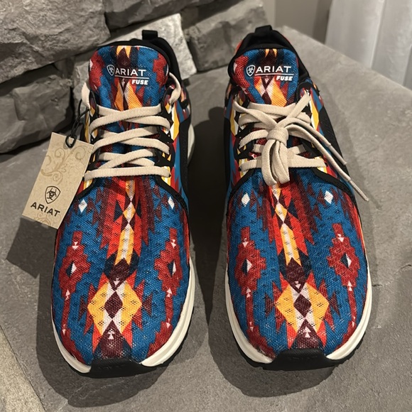 Ariat Fuse Blue Geo Aztec EVA midsole,rubber outsole,flex,mesh & synthetic upper - Picture 2 of 14